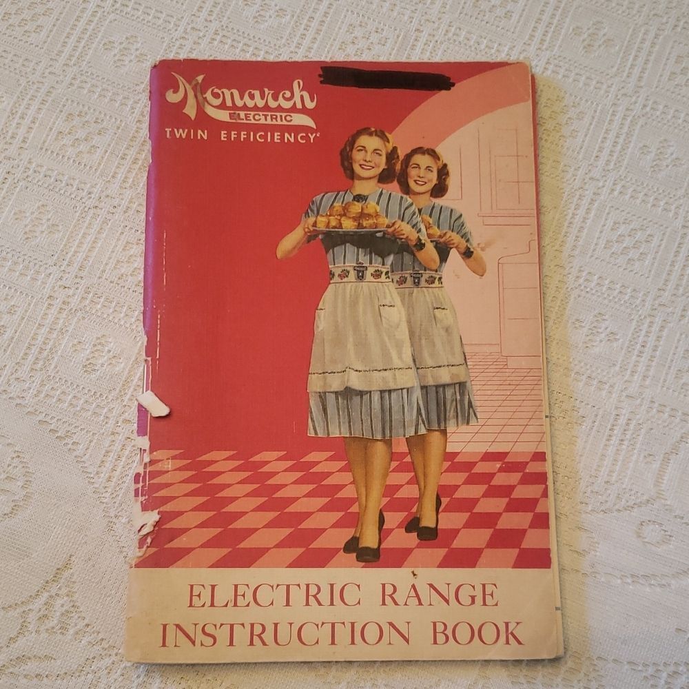 Vintage 1960s Monarch Electric Range Instruction Book w / Recipes